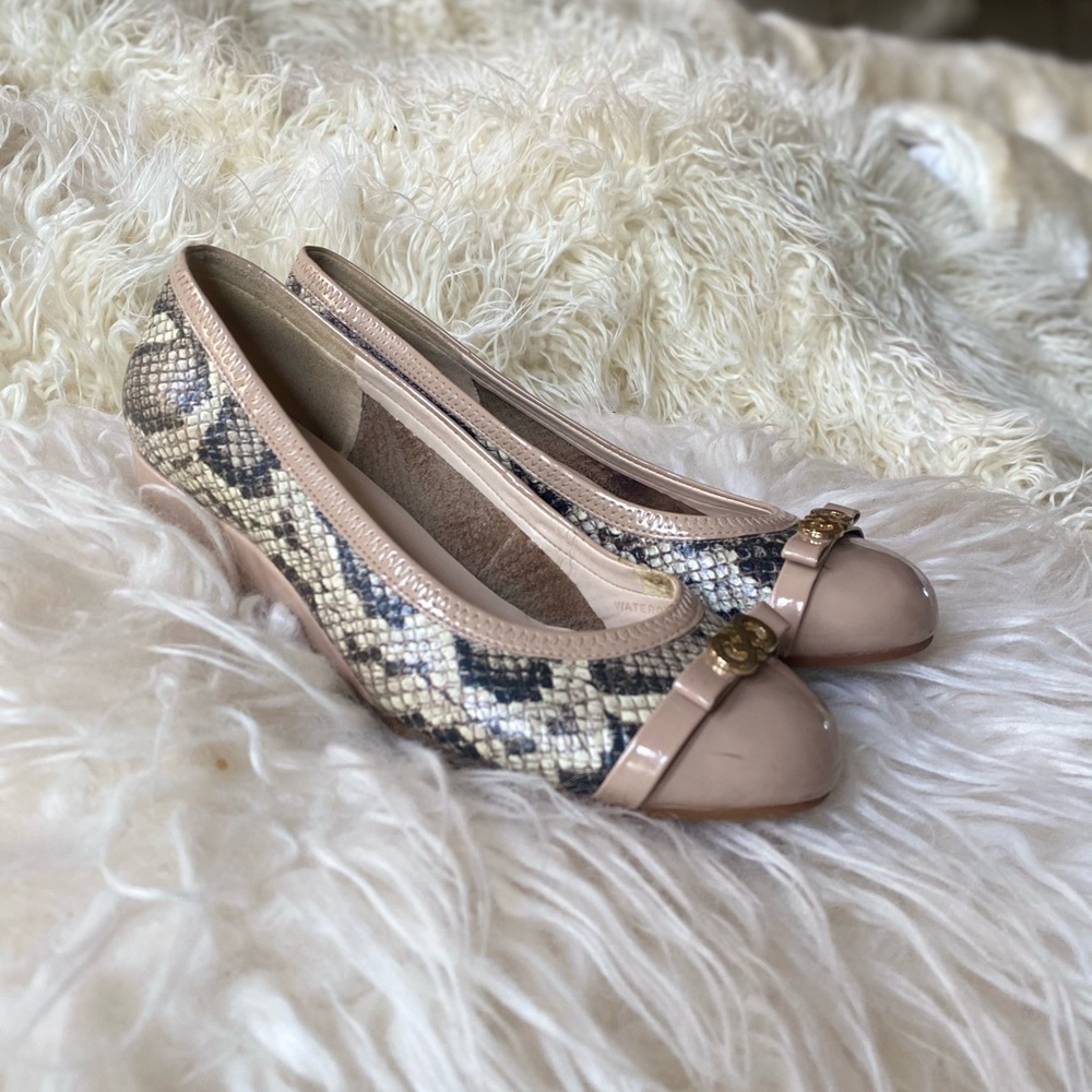 Cole Haan Beige and Snake Print Wedges